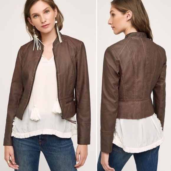 Anthropologie Jackets & Blazers - Anthropologie hei hei vegan leather Moto jacket